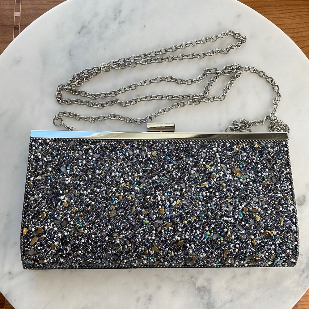 INC Sparkle Clutch with Removable Chain
